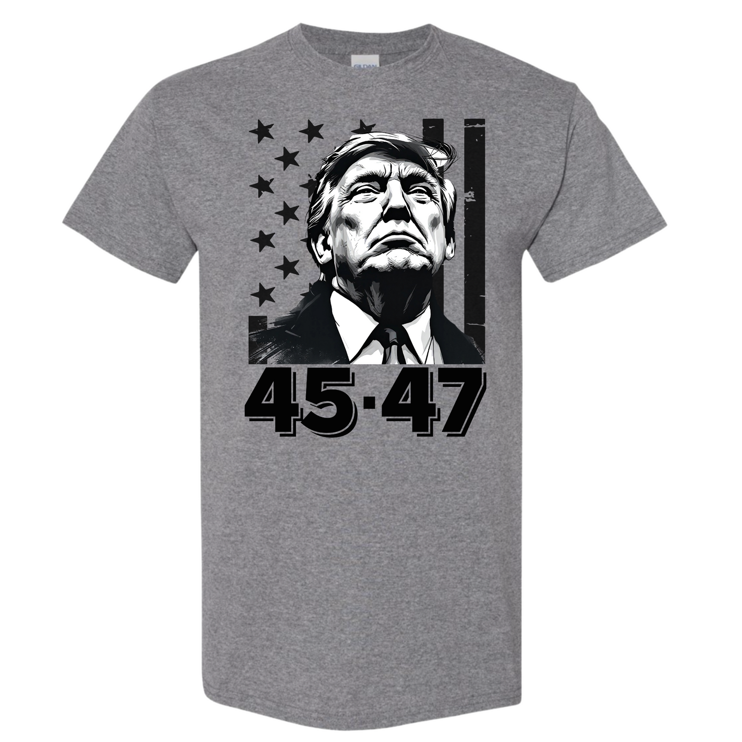 Trump 45-47 Black Flag Tee